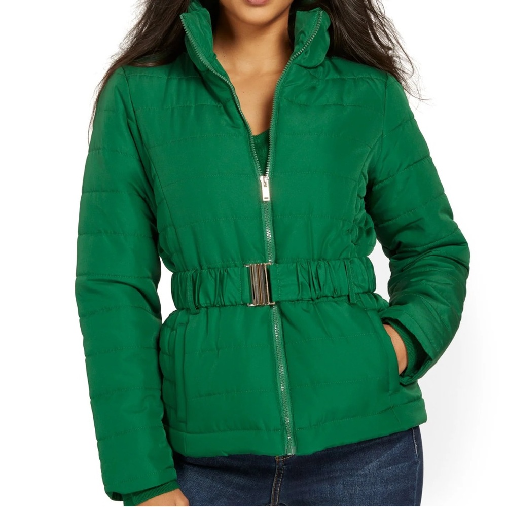 New York & Company Green Puffer Coat